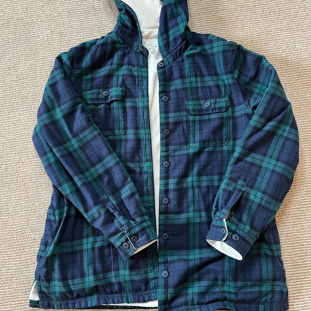 L.L. Bean Women’s Fleece Lined Flannel Hoodie